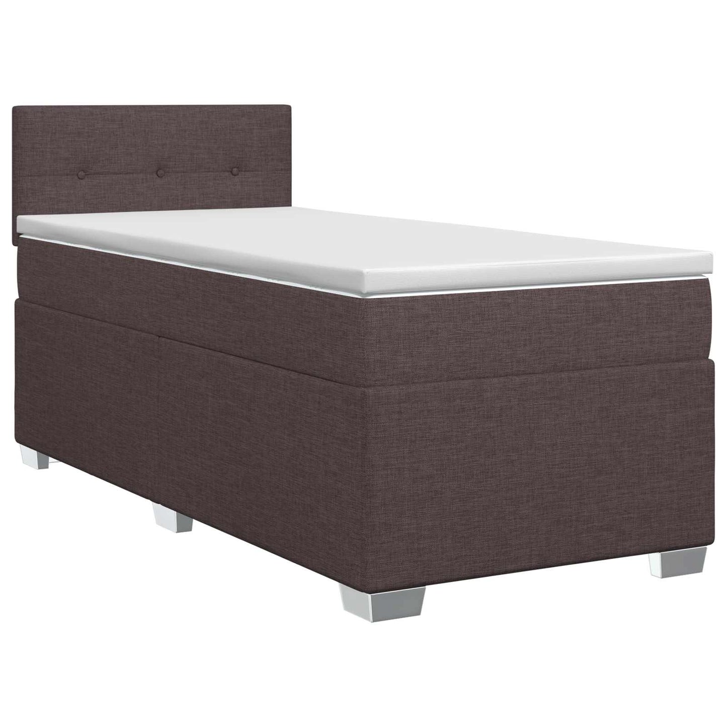 Boxspringbed met matras Donkerbruin 100 x 200 cm Stof