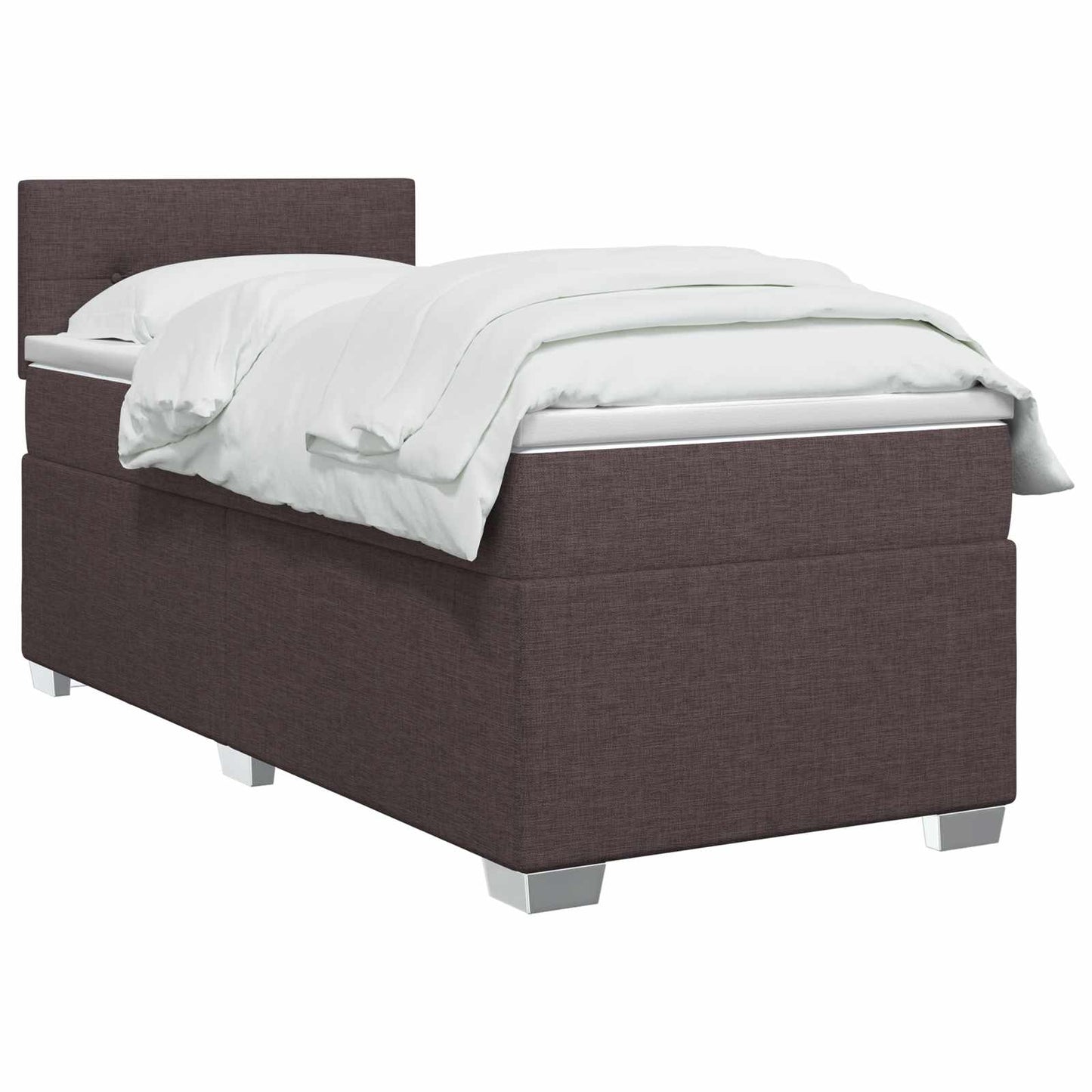 Boxspringbed met matras Donkerbruin 100 x 200 cm Stof