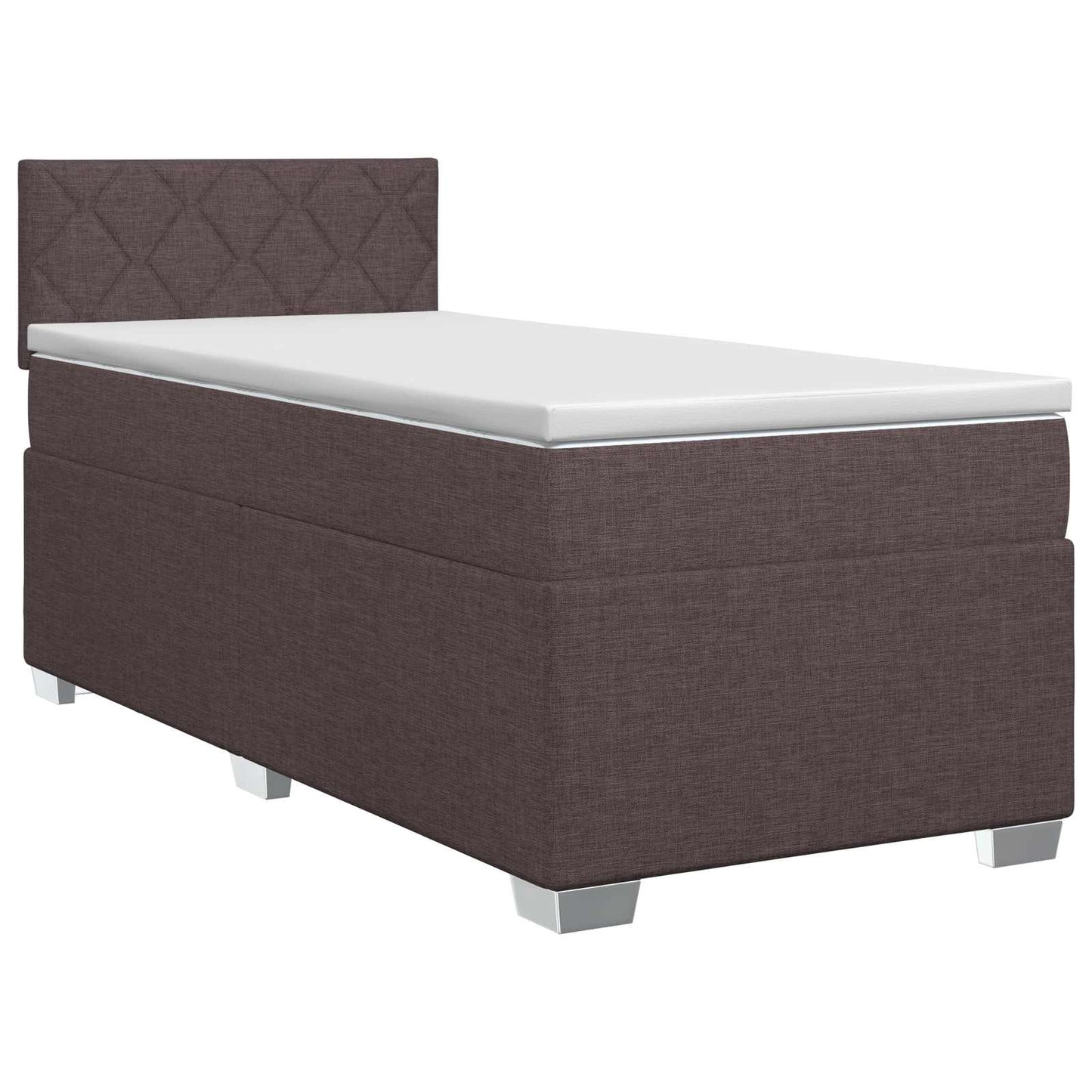 Boxspringbed met matras Donkerbruin 100 x 200 cm Stof