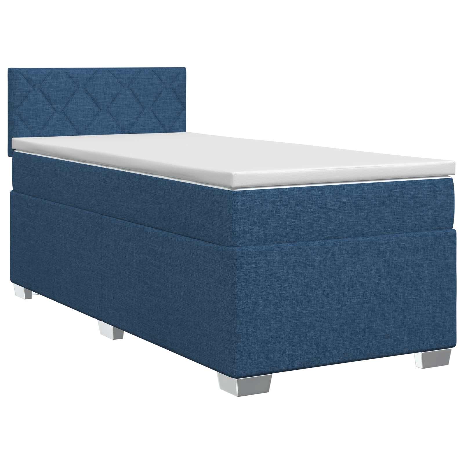 Boxspringbed met matras met hoofdeinde Blauw 100 x 200 cm Stof is nu te koop bij PeponiXL, paradijselijk wonen!