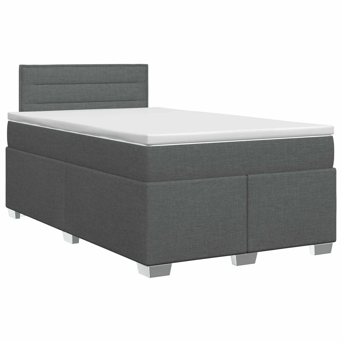 Boxspringbed met matras Donkergrijs 120 x 190 cm Stof