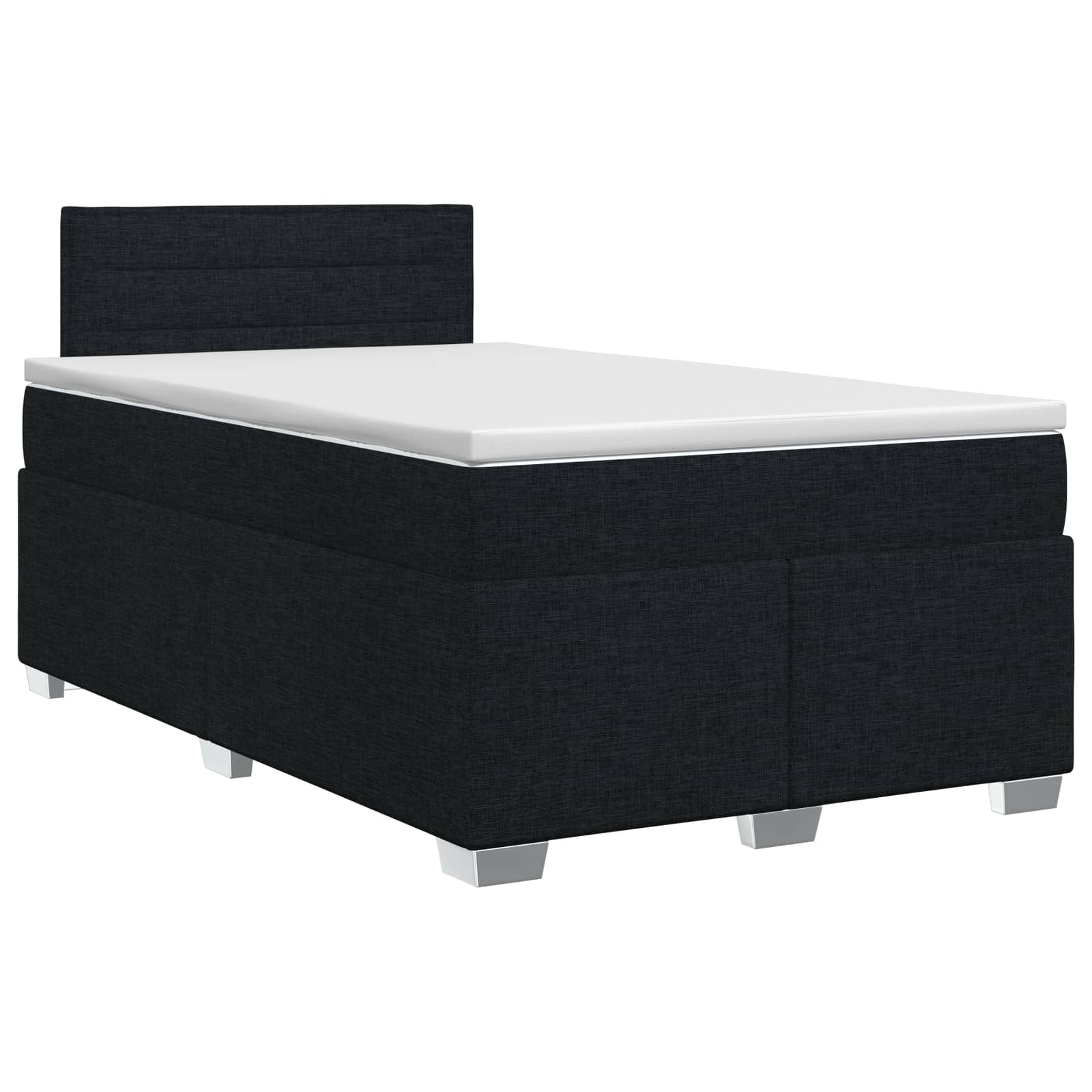 Boxspringbed met matras met hoofdeinde Zwart 120 x 190 cm Stof is nu te koop bij PeponiXL, paradijselijk wonen!