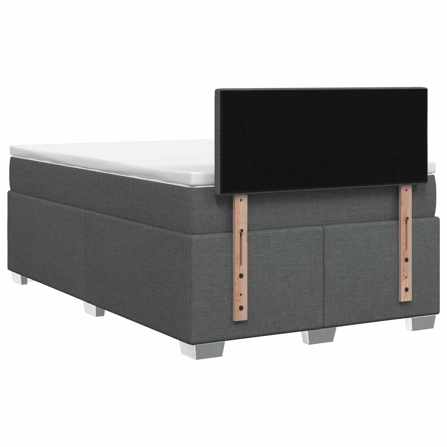 Boxspringbed met matras Donkergrijs 120 x 190 cm Stof