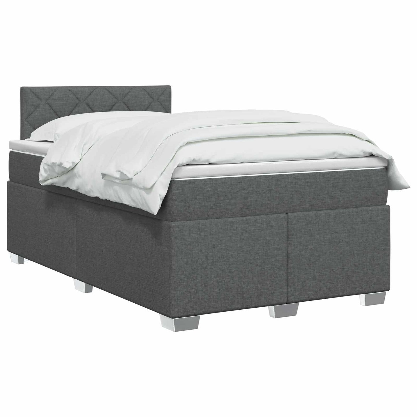 Boxspringbed met matras Donkergrijs 120 x 190 cm Stof