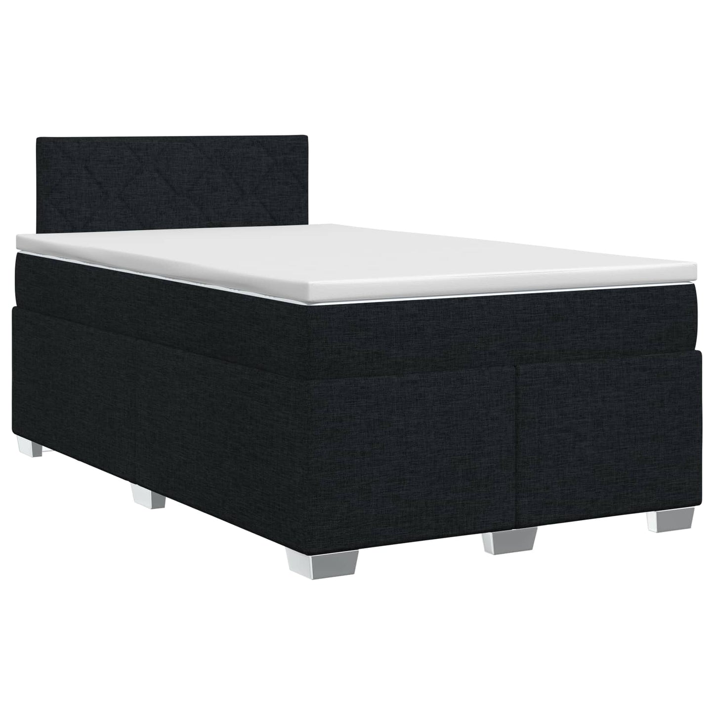 Boxspringbed met matras met hoofdeinde Zwart 120 x 190 cm Stof