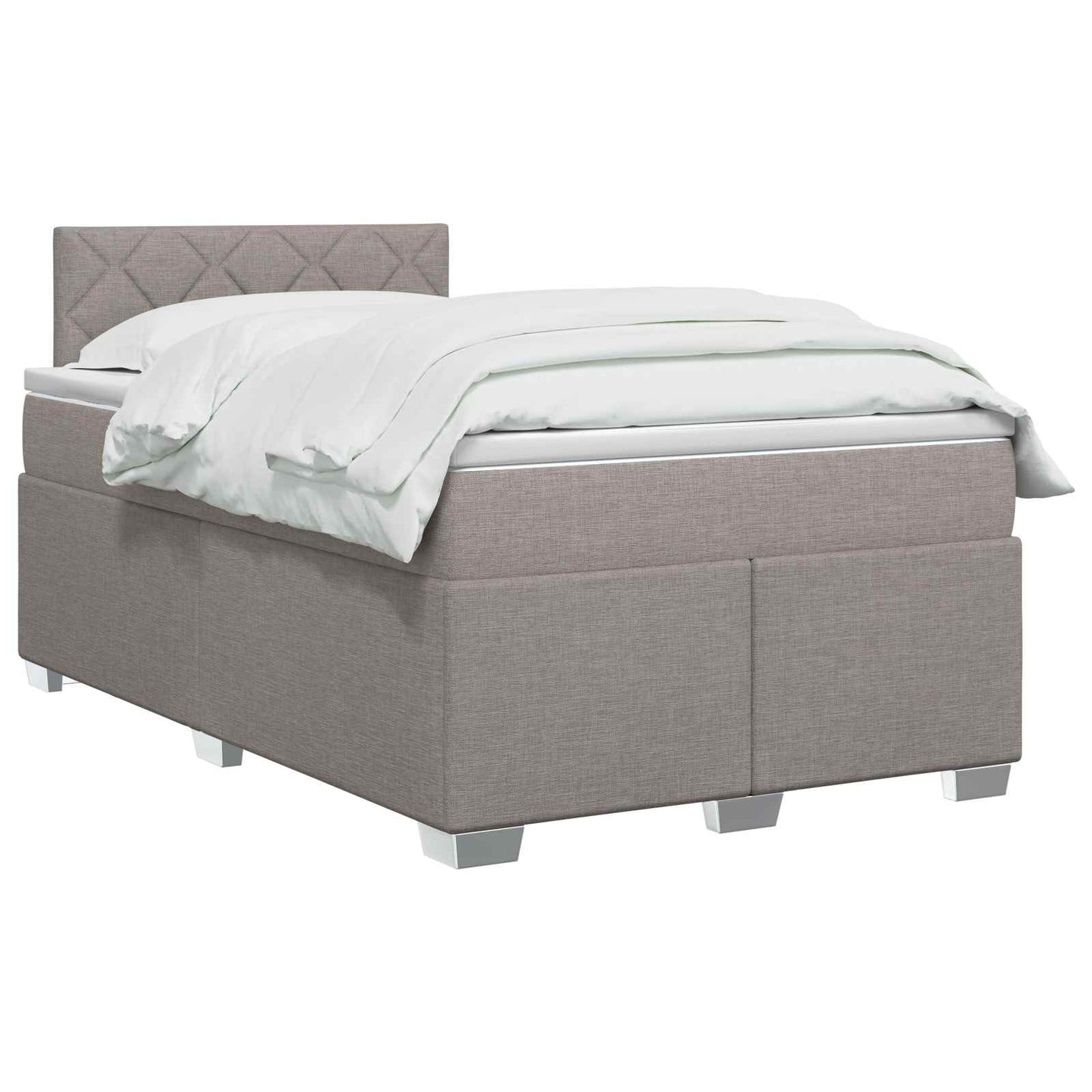 Boxspringbed met matras met hoofdeinde Taupe 120 x 190 cm Stof