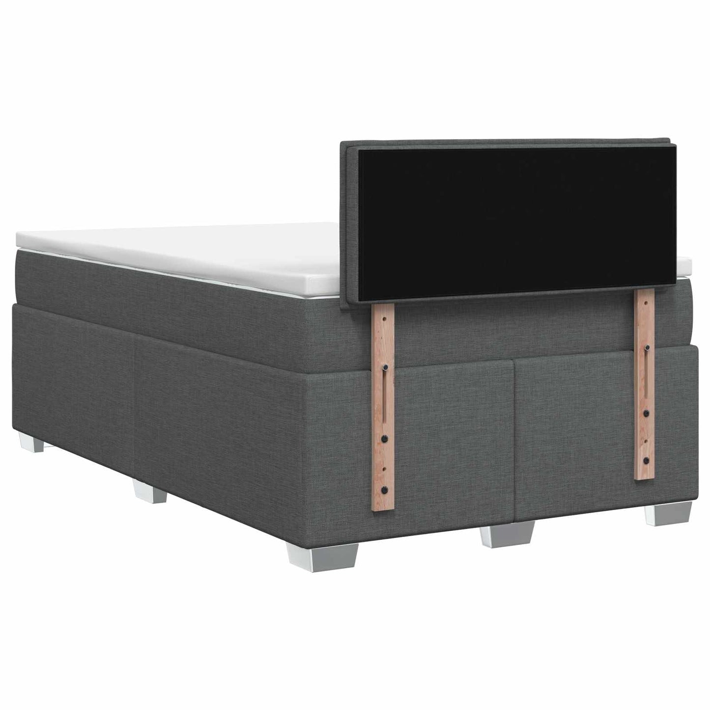 Boxspringbed met matras Donkergrijs 120 x 200 cm Stof