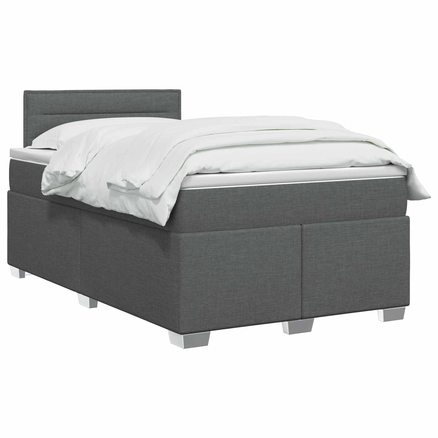 Boxspringbed met matras Donkergrijs 120 x 200 cm Stof