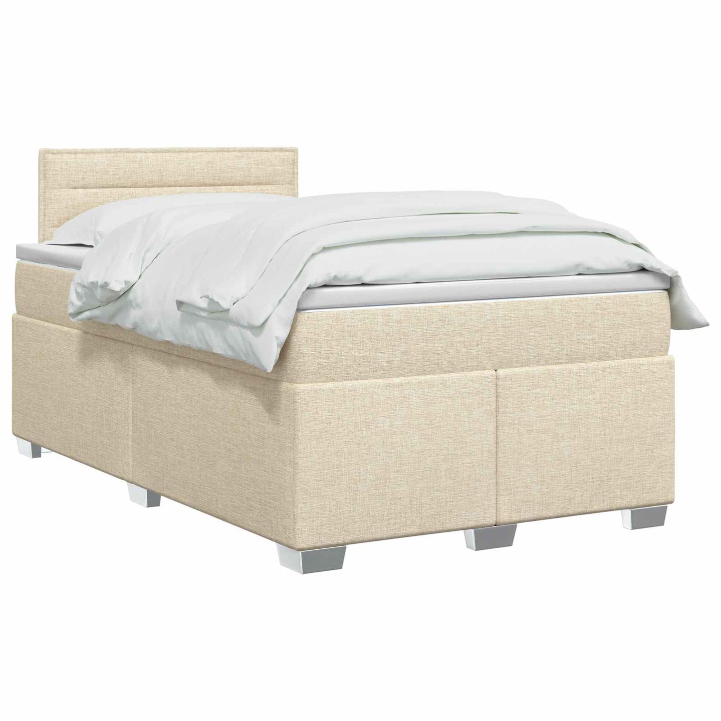 Boxspringbed met matras Crèmekleurig 120 x 200 cm Stof