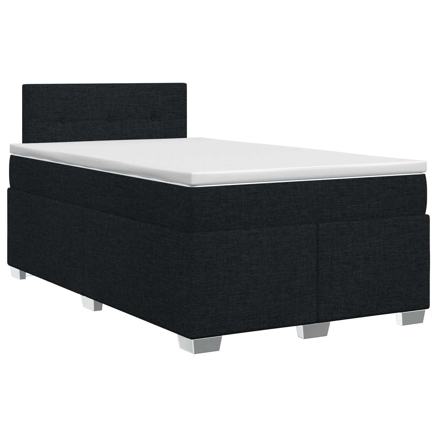 Boxspringbed met matras met hoofdeinde Zwart 120 x 200 cm Stof