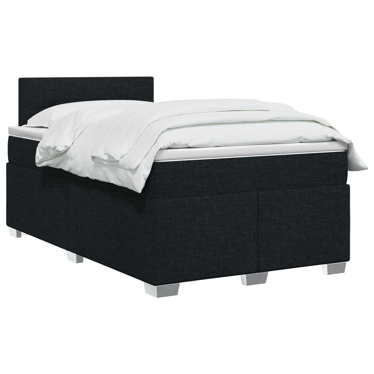 Boxspringbed met matras met hoofdeinde Zwart 120 x 200 cm Stof