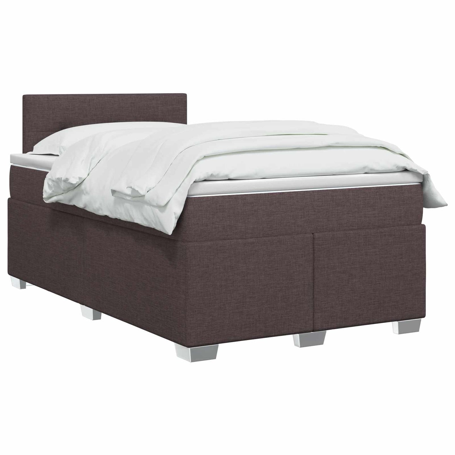 Boxspringbed met matras Donkerbruin 120 x 200 cm Stof