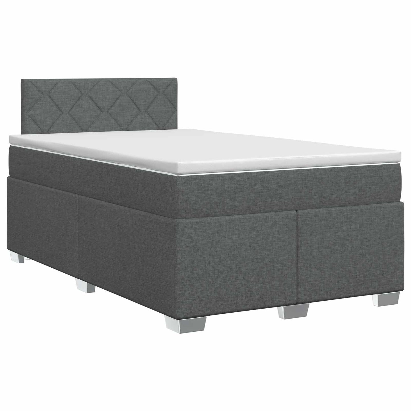 Boxspringbed met matras Donkergrijs 120 x 200 cm Stof