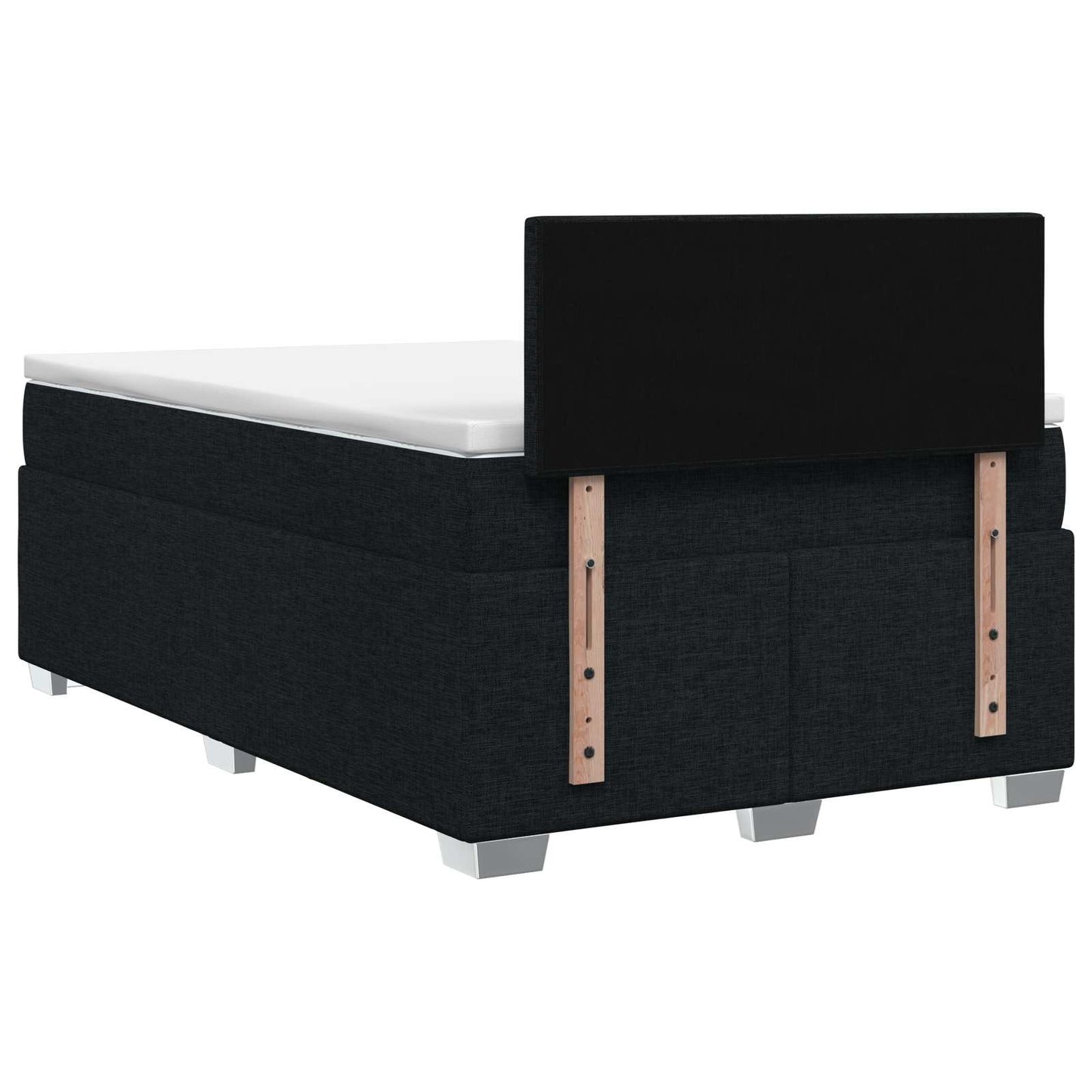Boxspringbed met matras met hoofdeinde Zwart 120 x 200 cm Stof