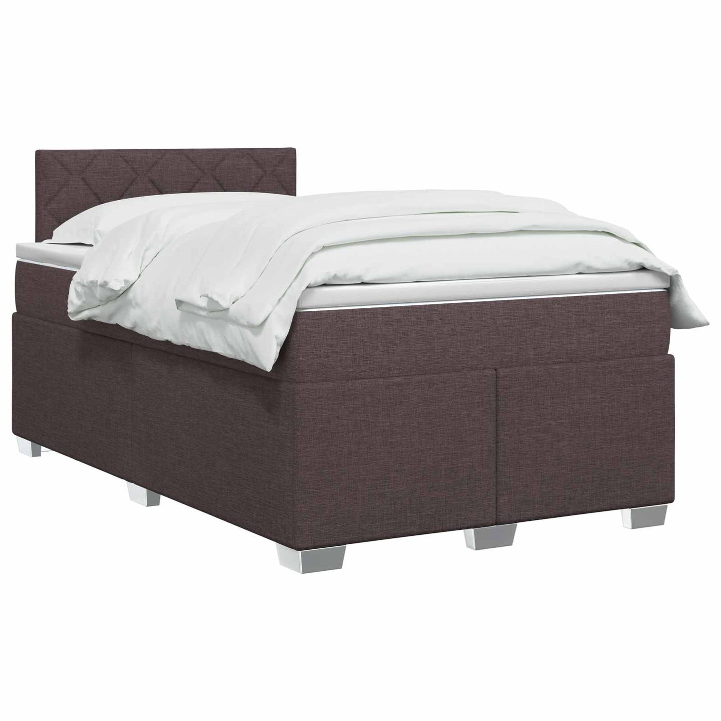 Boxspringbed met matras Donkerbruin 120 x 200 cm Stof