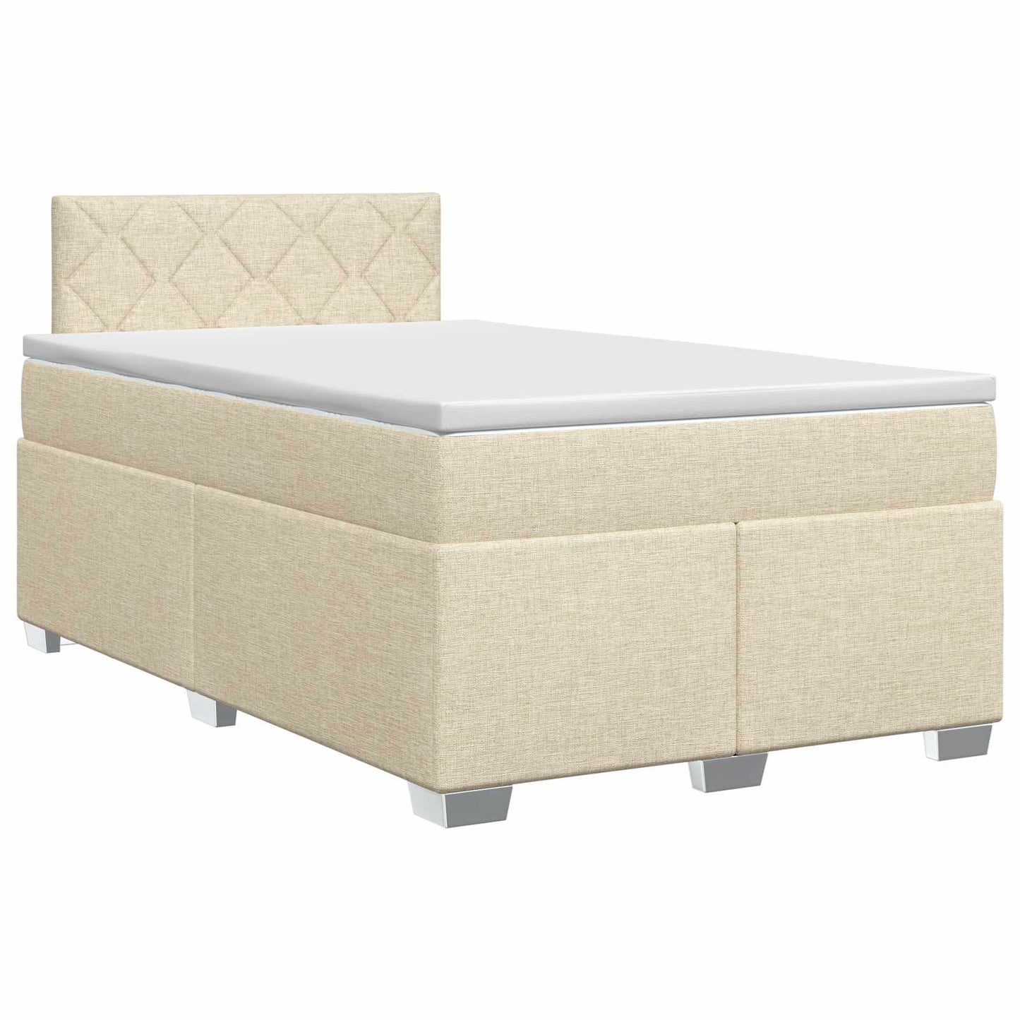 Boxspringbed met matras Crèmekleurig 120 x 200 cm Stof