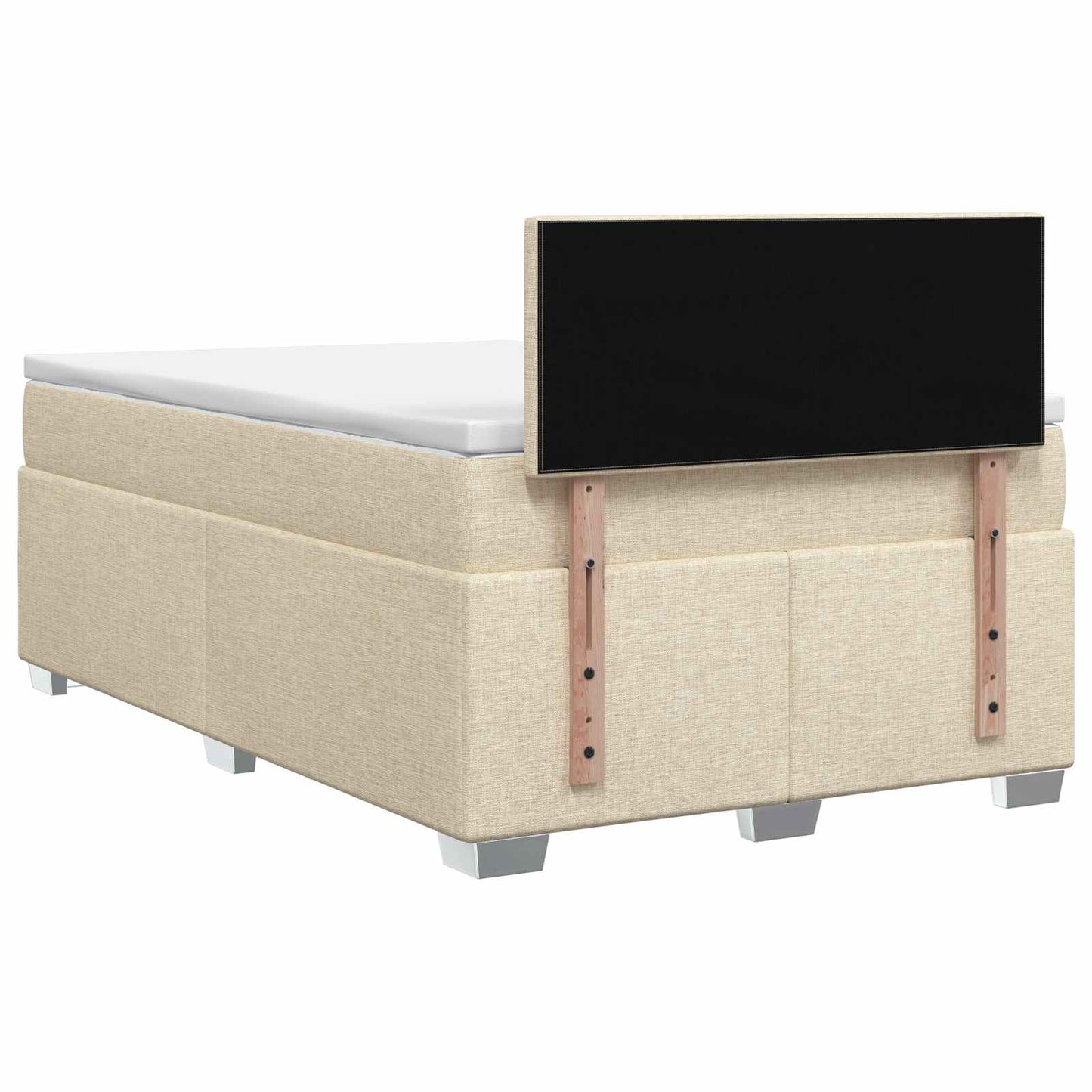 Boxspringbed met matras Crèmekleurig 120 x 200 cm Stof