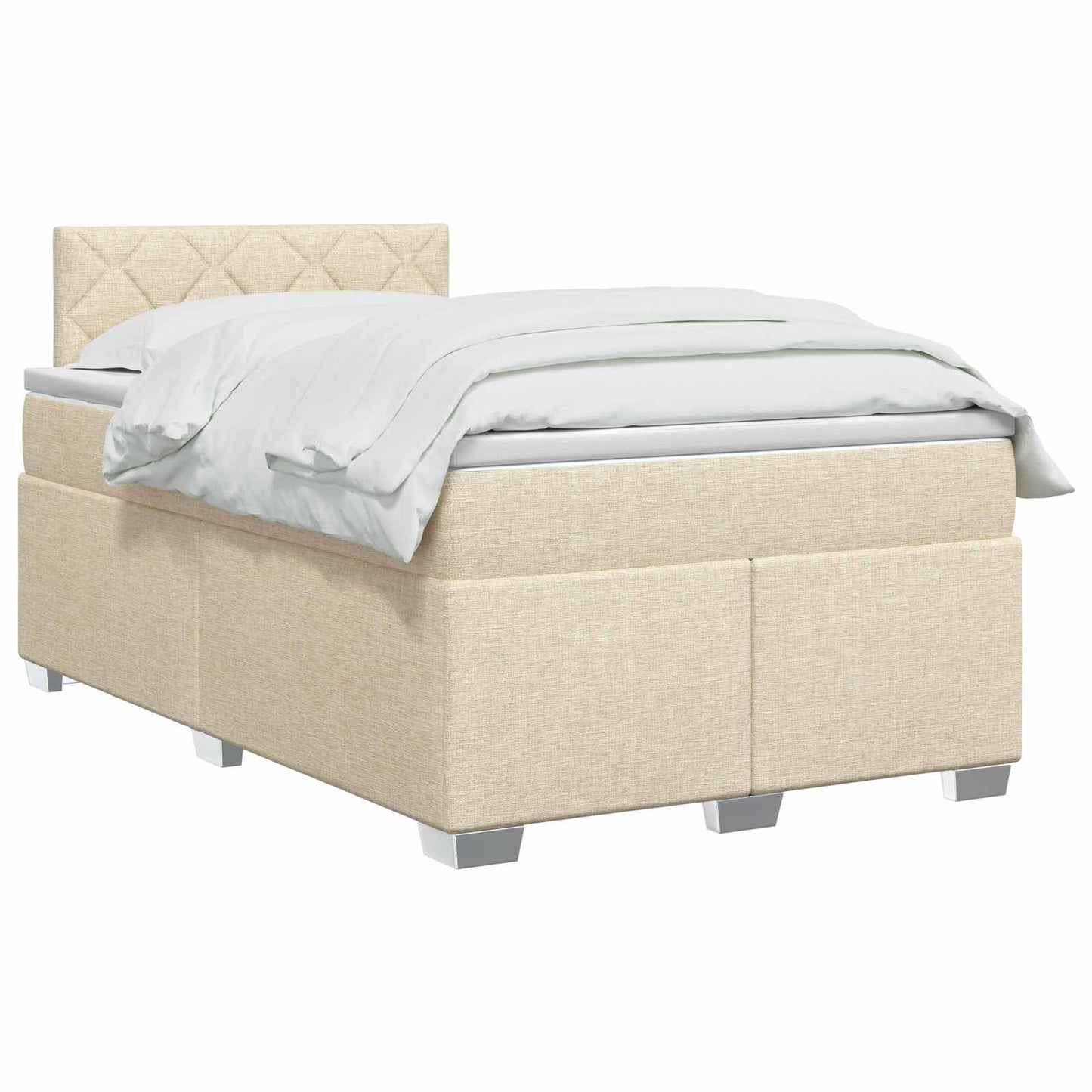 Boxspringbed met matras Crèmekleurig 120 x 200 cm Stof