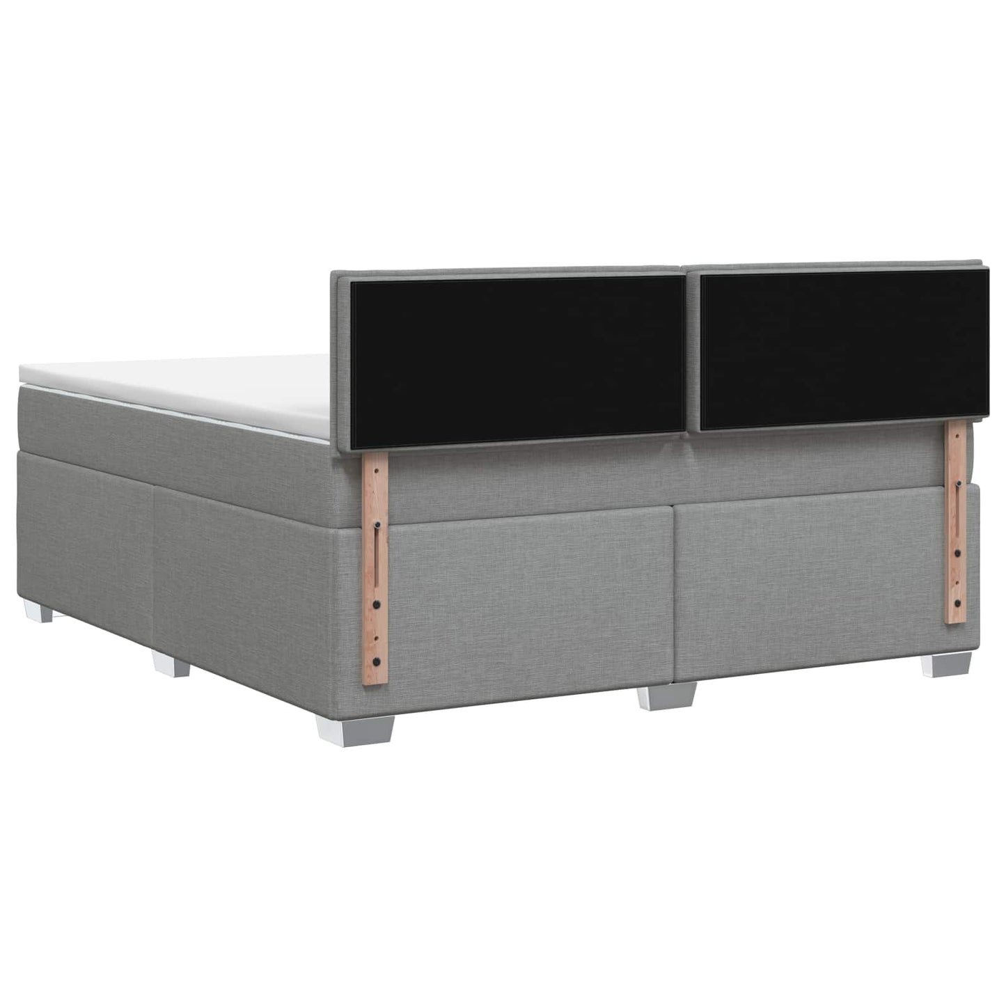 Boxspringbed met matras Lichtgrijs 140 x 190 cm Stof
