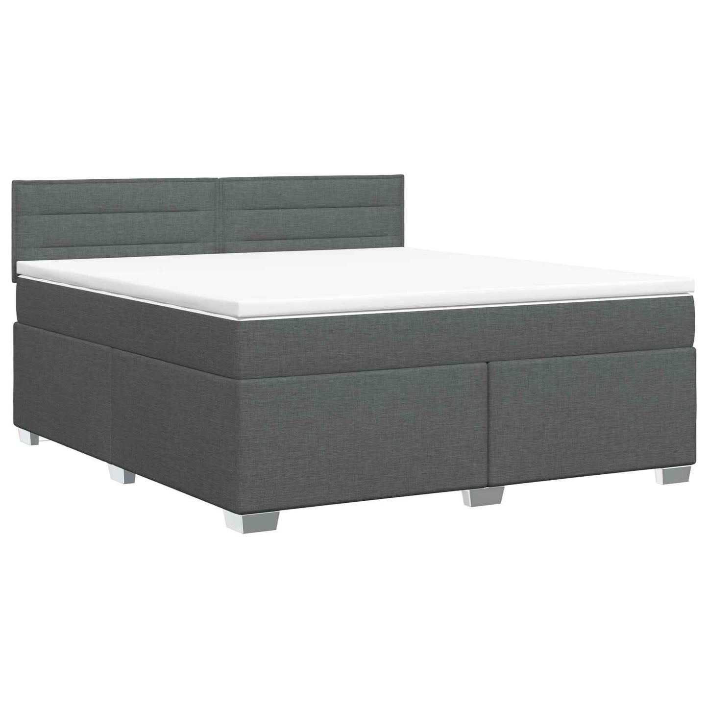 Boxspringbed met matras Donkergrijs 140 x 190 cm Stof