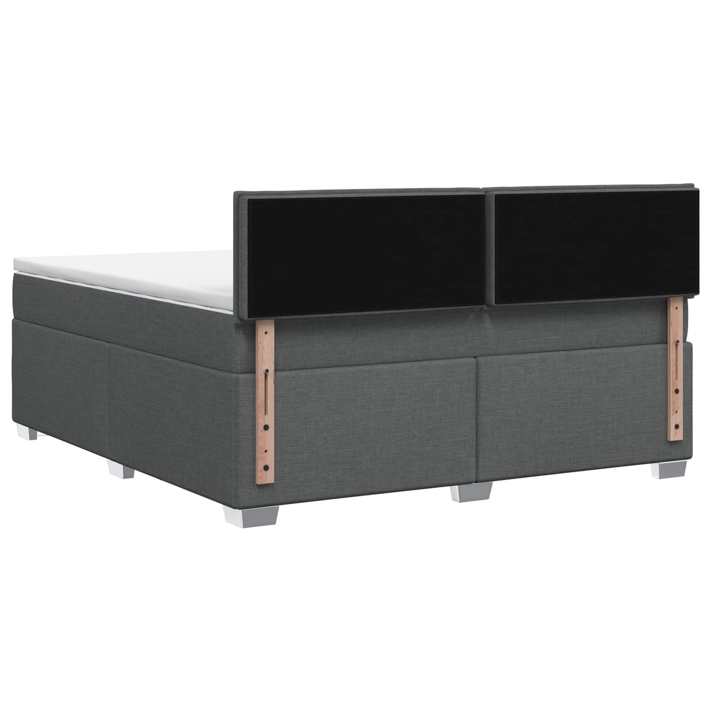 Boxspringbed met matras Donkergrijs 140 x 190 cm Stof