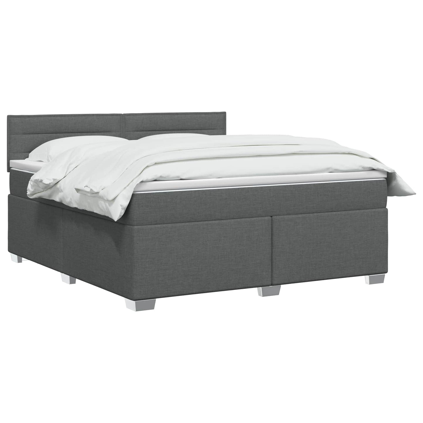 Boxspringbed met matras Donkergrijs 140 x 190 cm Stof