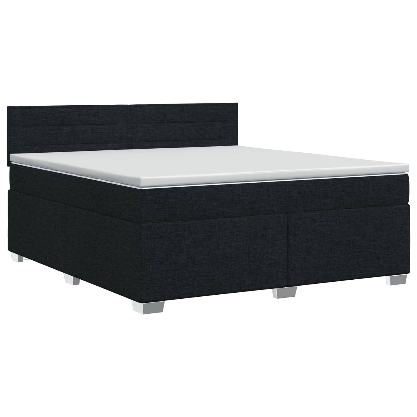 Boxspringbed met matras met hoofdeinde Zwart 140 x 190 cm Stof