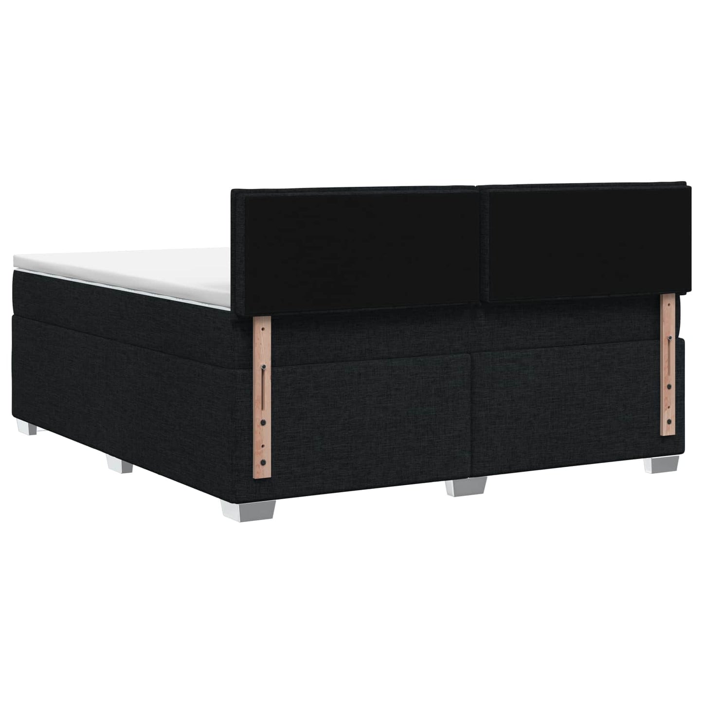 Boxspringbed met matras met hoofdeinde Zwart 140 x 190 cm Stof