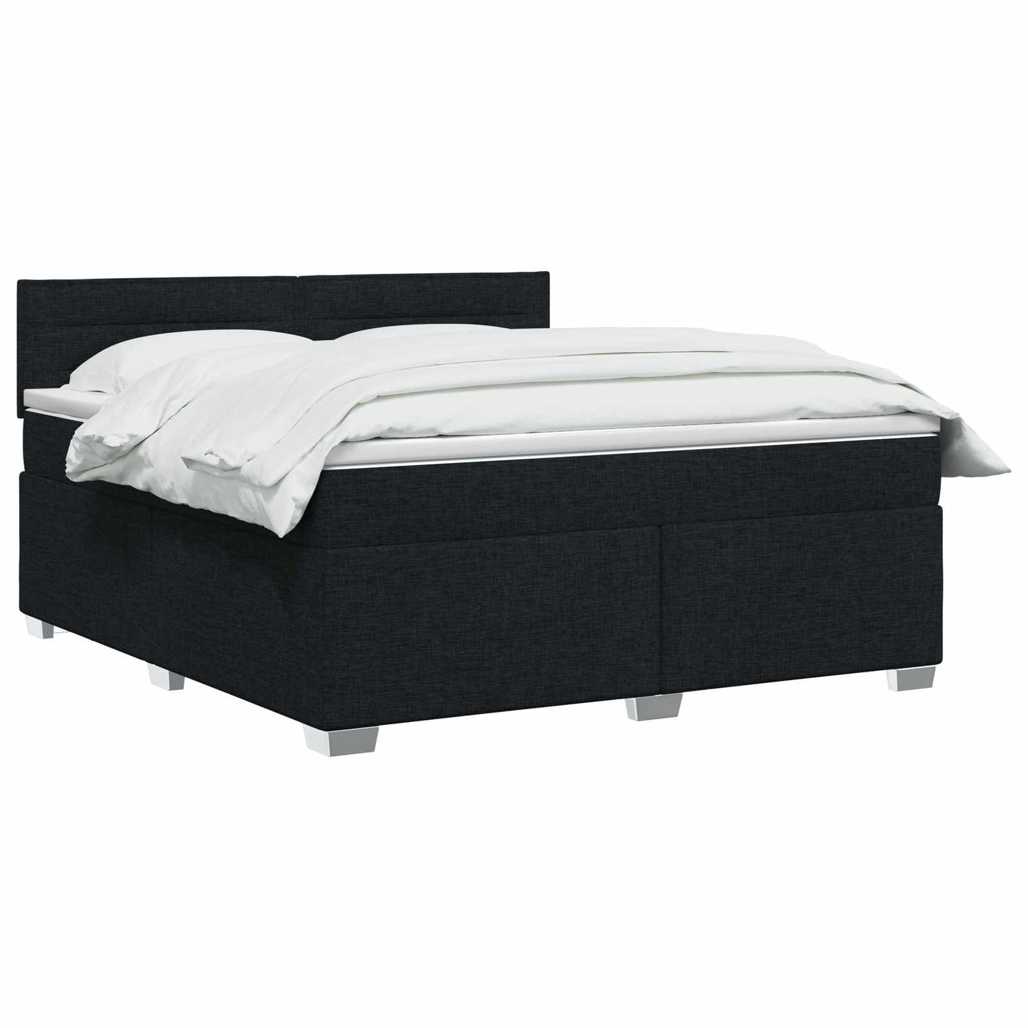 Boxspringbed met matras met hoofdeinde Zwart 140 x 190 cm Stof