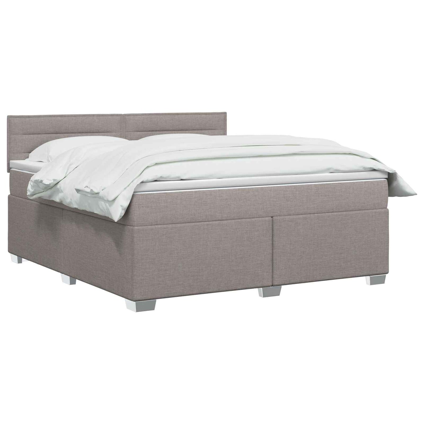 Boxspringbed met matras met hoofdeinde Taupe 140 x 190 cm Stof
