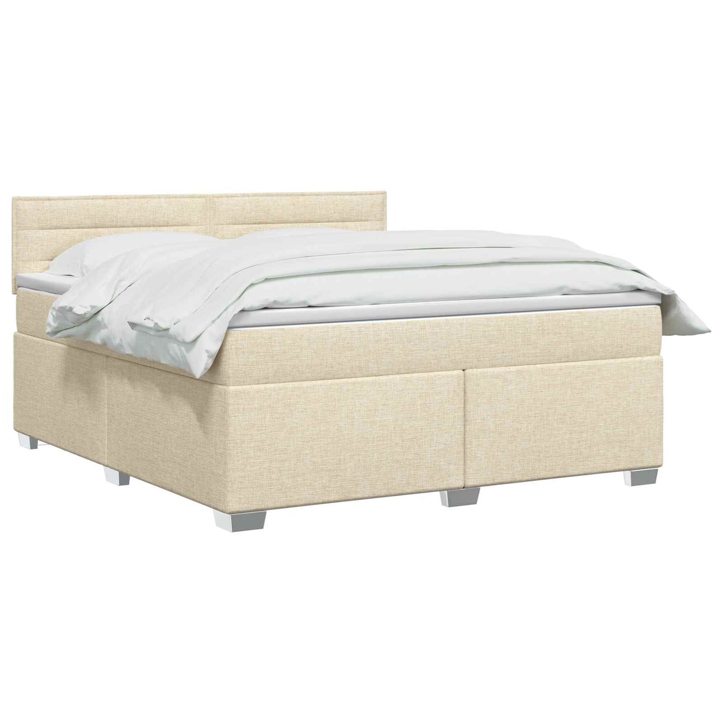 Boxspringbed met matras Crèmekleurig 140 x 190 cm Stof