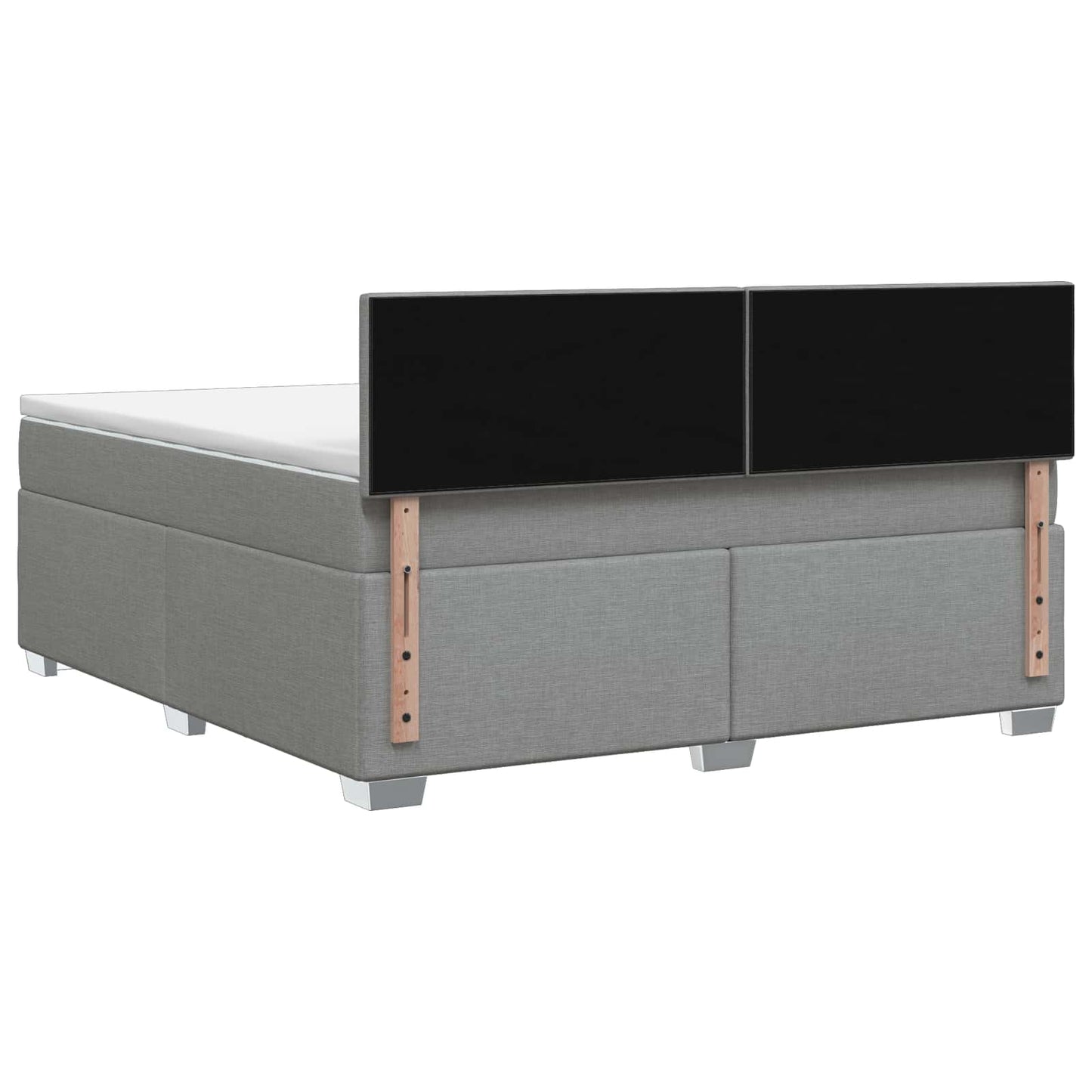 Boxspringbed met matras Lichtgrijs 140 x 190 cm Stof