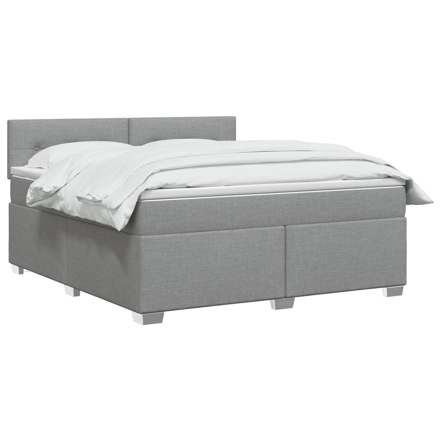 Boxspringbed met matras Lichtgrijs 140 x 190 cm Stof
