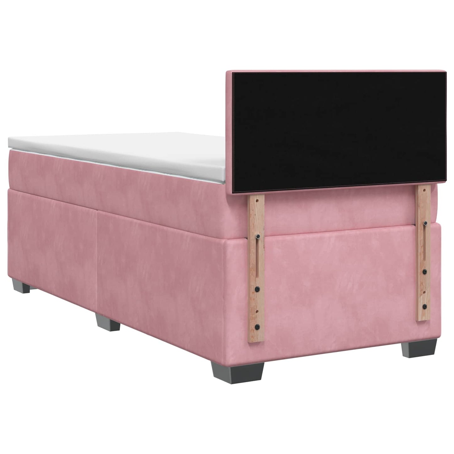 Boxspringbed met matras met hoofdeinde Roze 90 x 190 cm Fluweel