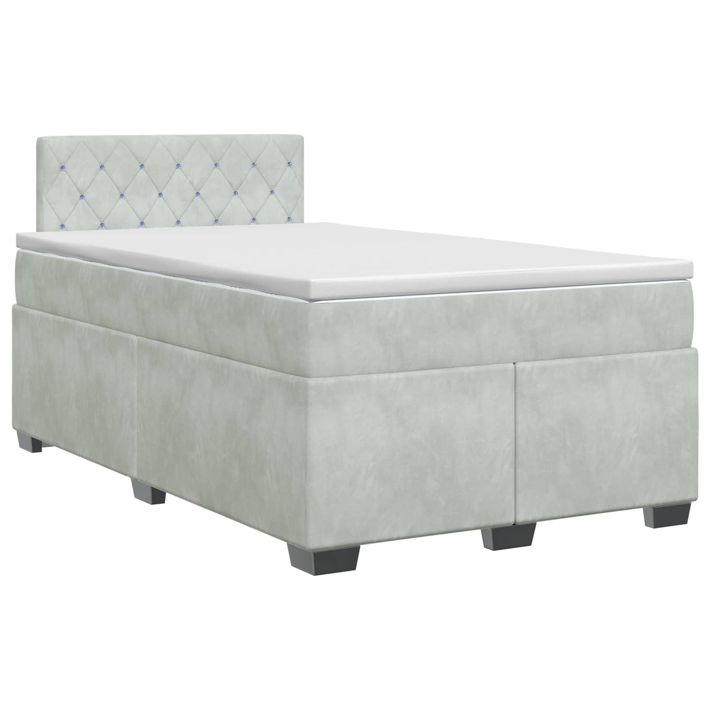 Boxspringbed met matras Lichtgrijs 120 x 200 cm Fluweel
