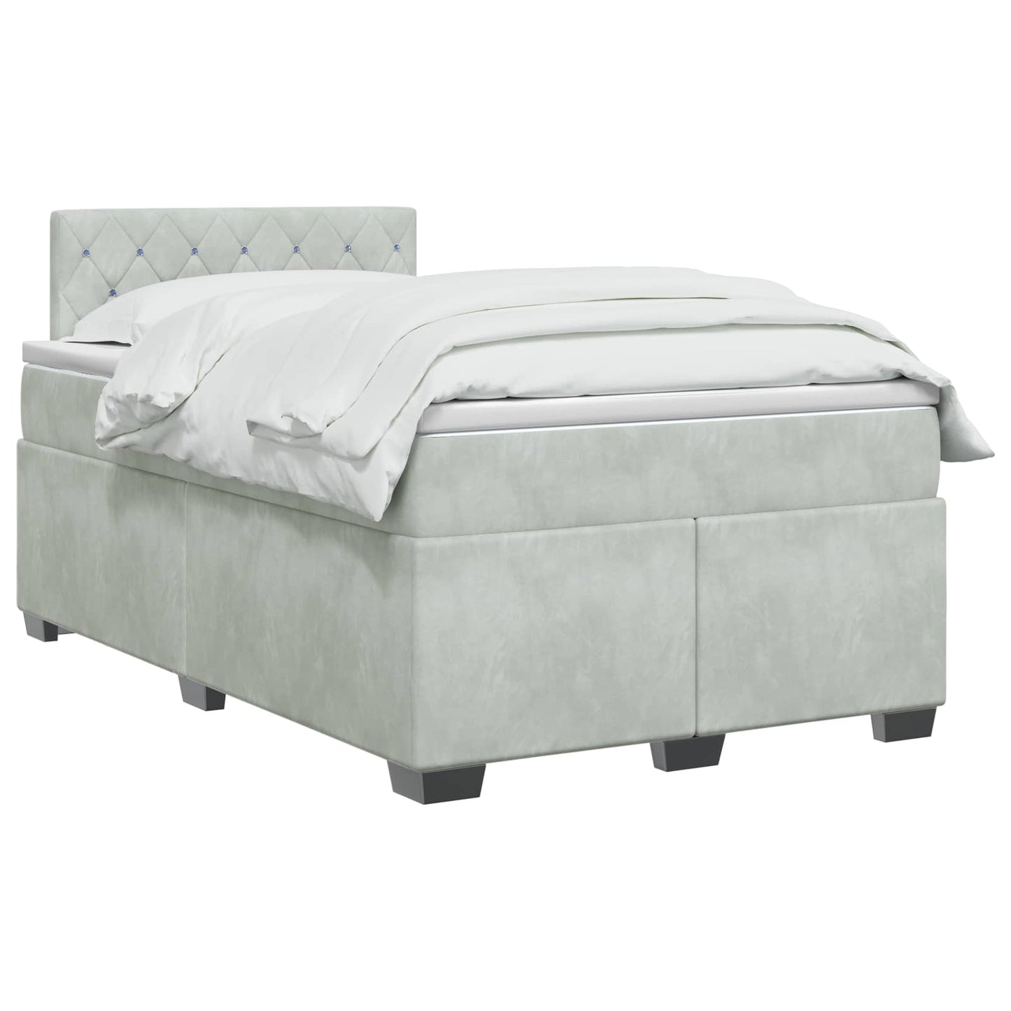 Boxspringbed met matras Lichtgrijs 120 x 200 cm Fluweel