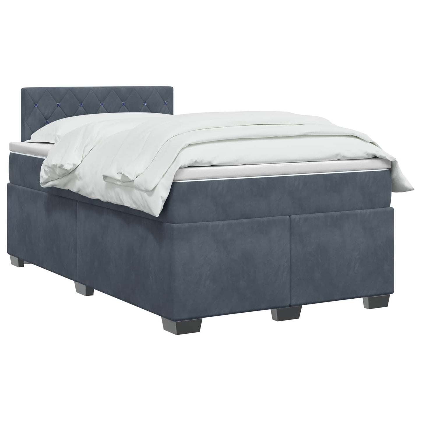 Boxspringbed met matras Donkergrijs 120 x 200 cm Fluweel