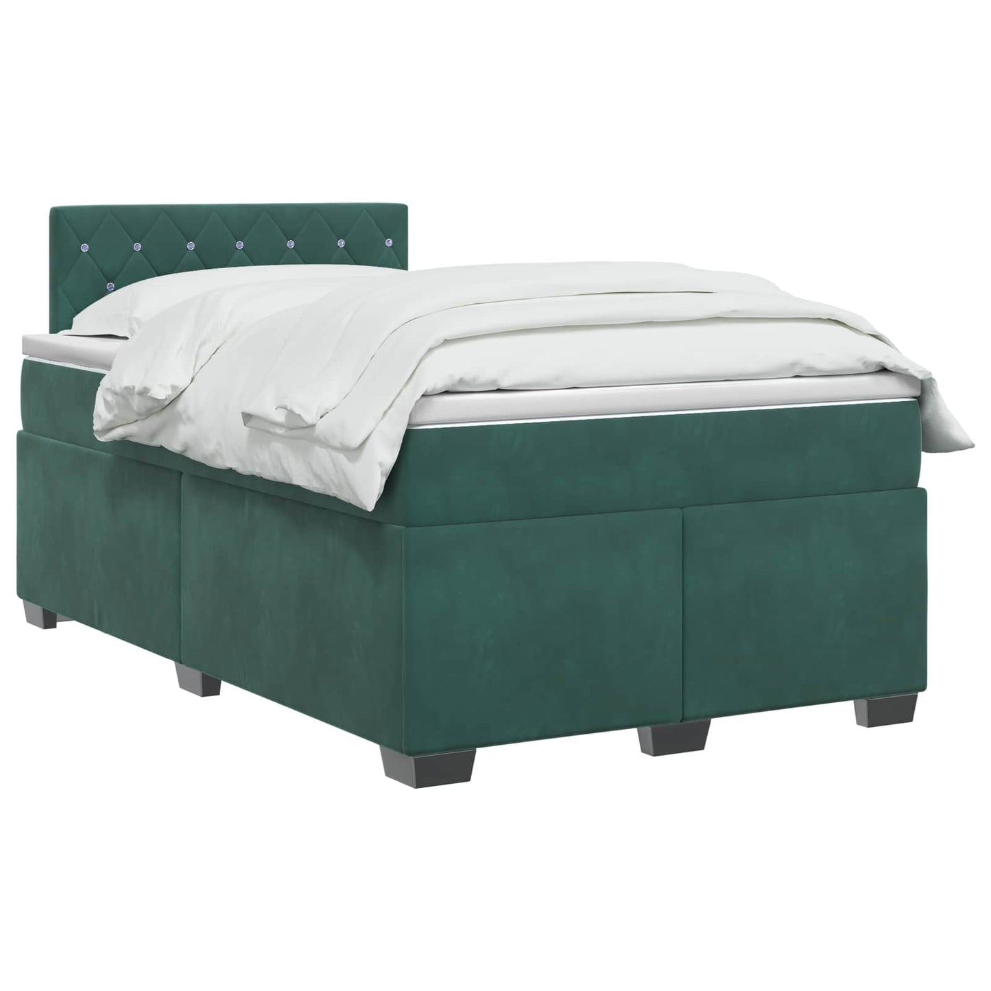 Boxspringbed met matras Donkergroen 120 x 200 cm Fluweel