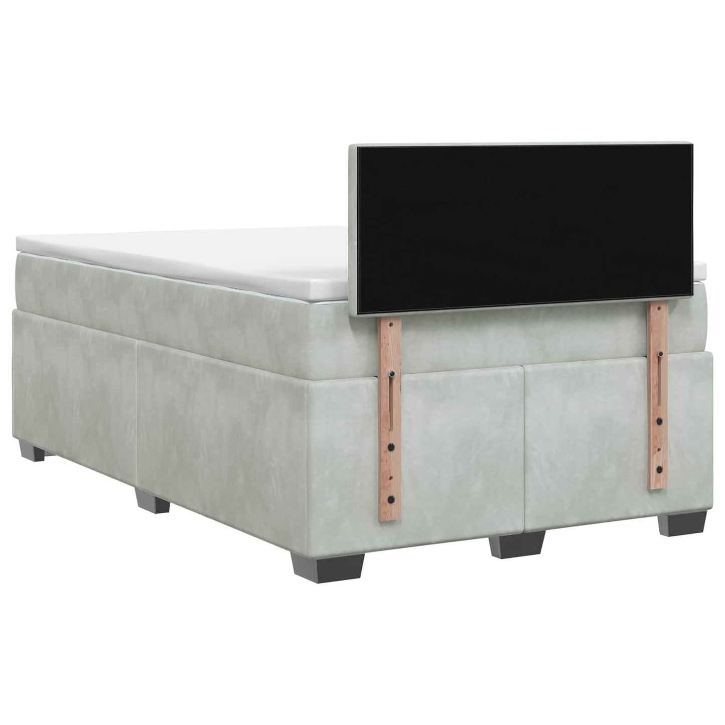 Boxspringbed met matras Lichtgrijs 120 x 200 cm Fluweel