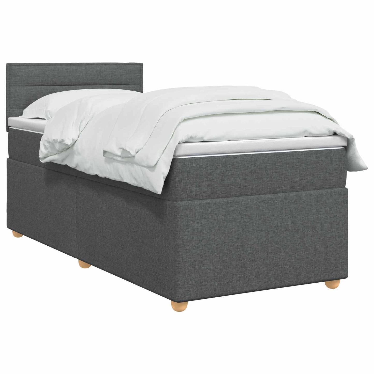 Boxspringbed met matras Donkergrijs 90 x 200 cm Stof