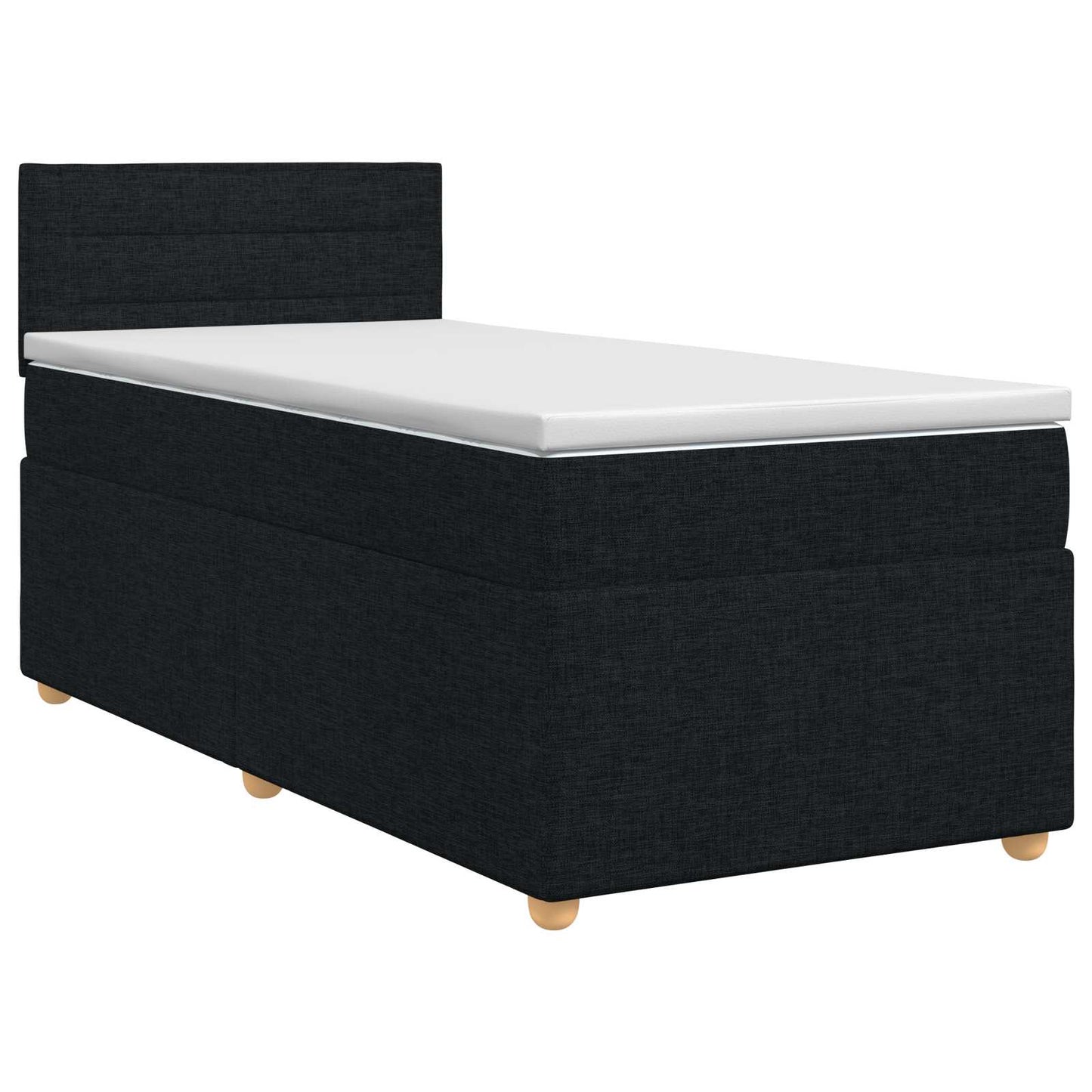 Boxspringbed met matras met hoofdeinde Zwart 90 x 200 cm Stof