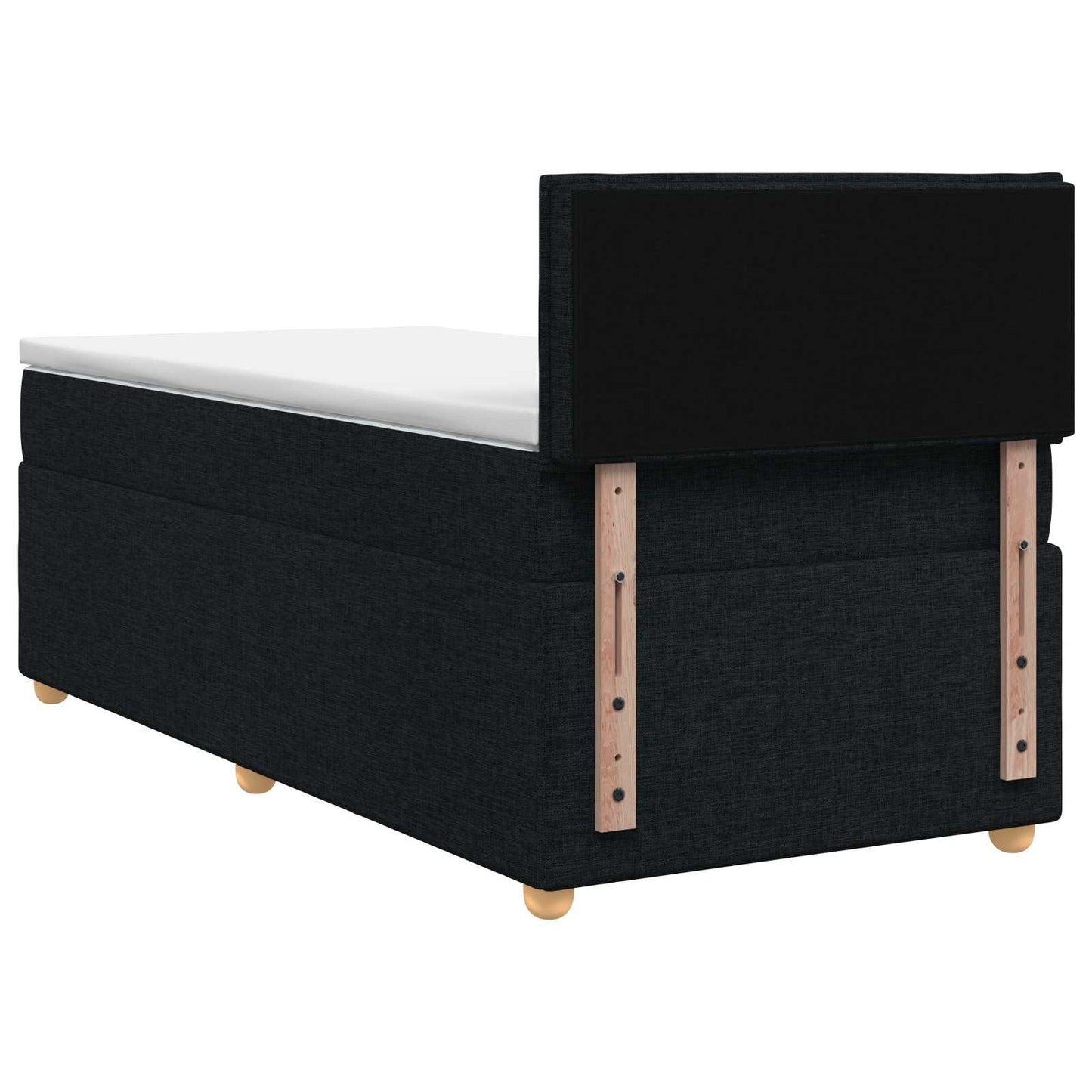 Boxspringbed met matras met hoofdeinde Zwart 90 x 200 cm Stof