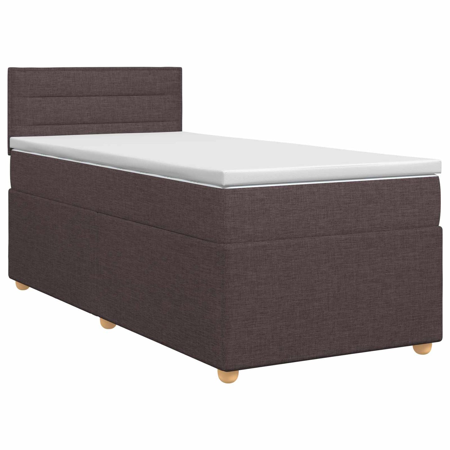 Boxspringbed met matras Donkerbruin 90 x 200 cm Stof