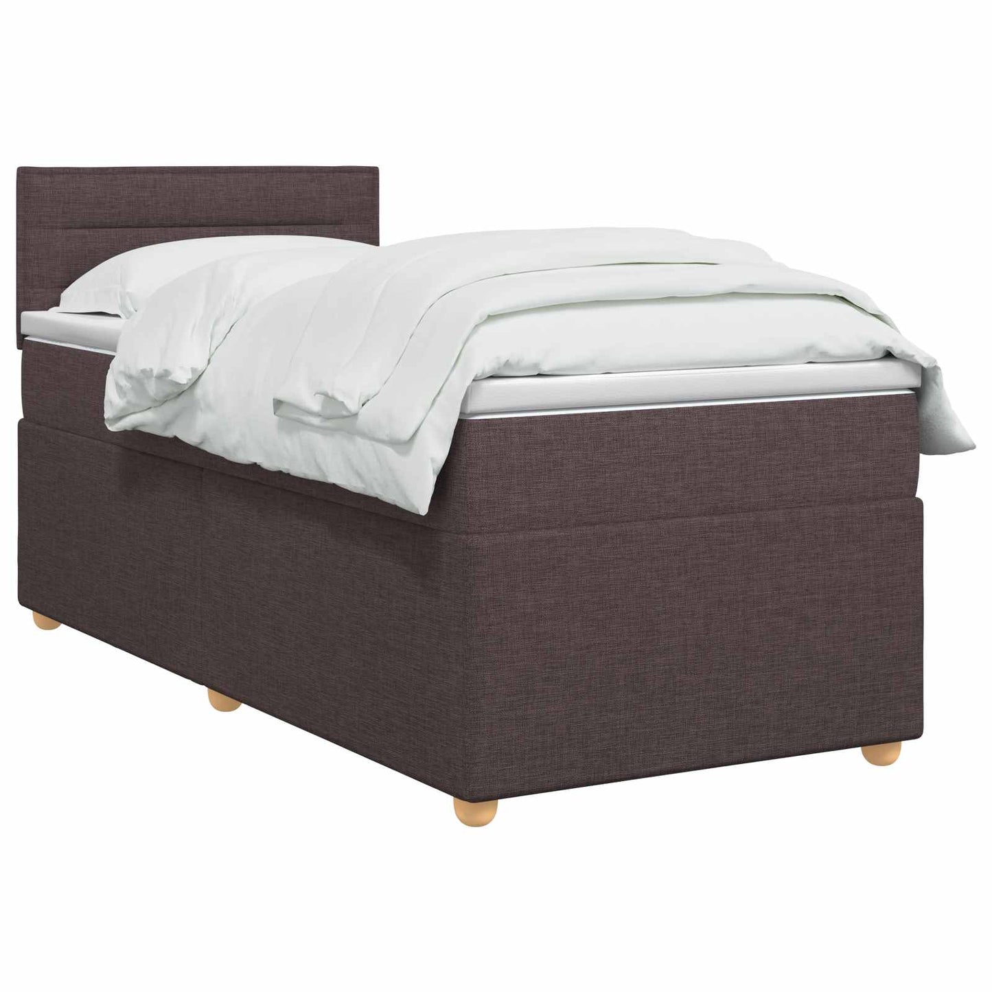 Boxspringbed met matras Donkerbruin 90 x 200 cm Stof