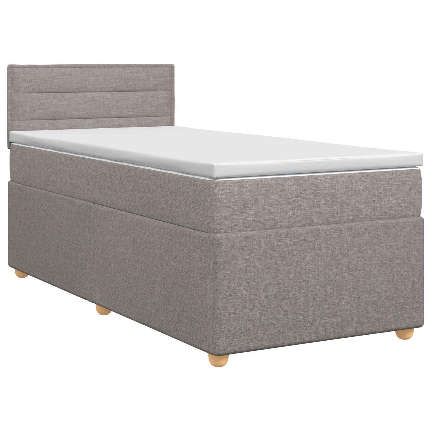Boxspringbed met matras met hoofdeinde Taupe 90 x 200 cm Stof is nu te koop bij PeponiXL, paradijselijk wonen!