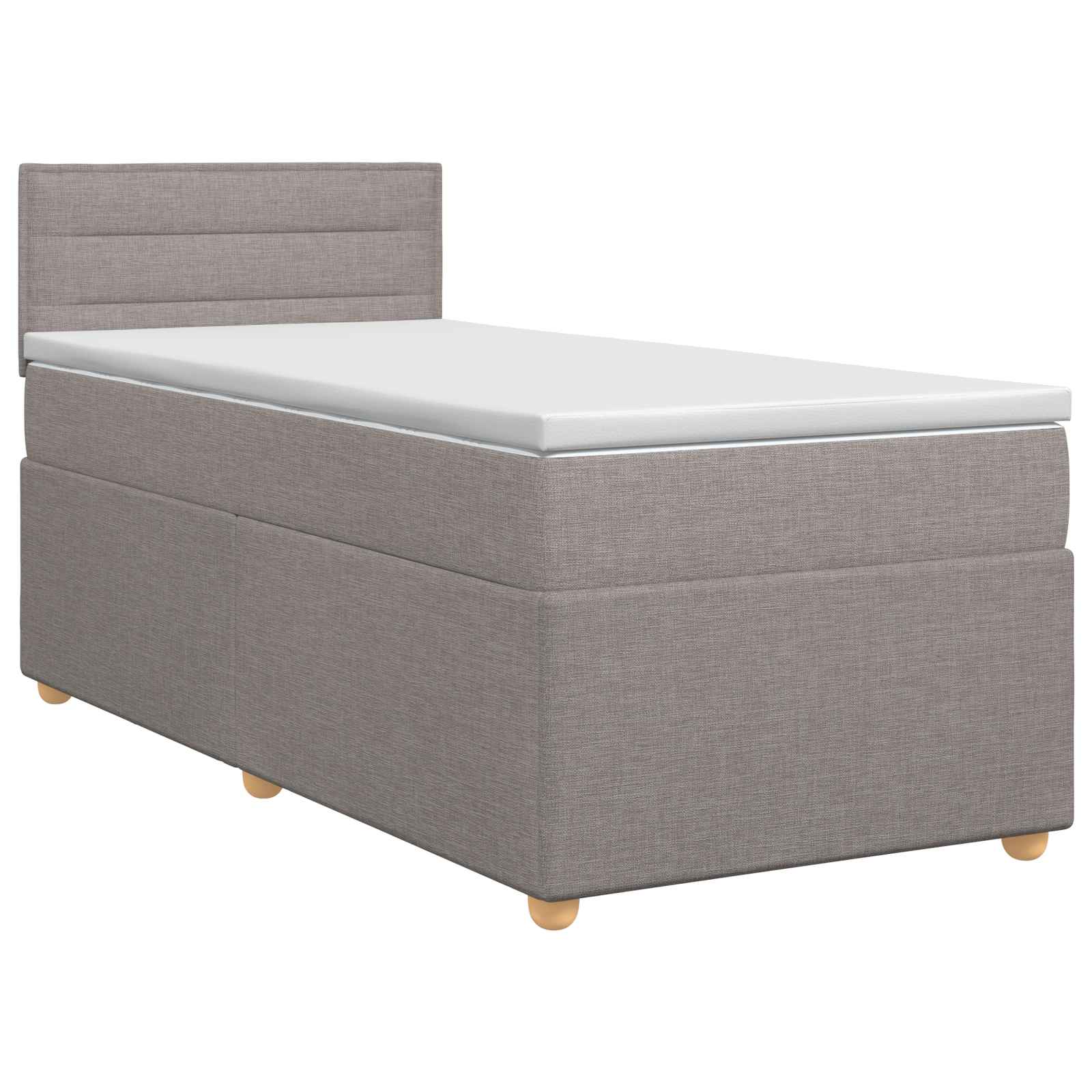 Boxspringbed met matras met hoofdeinde Taupe 90 x 200 cm Stof is nu te koop bij PeponiXL, paradijselijk wonen!