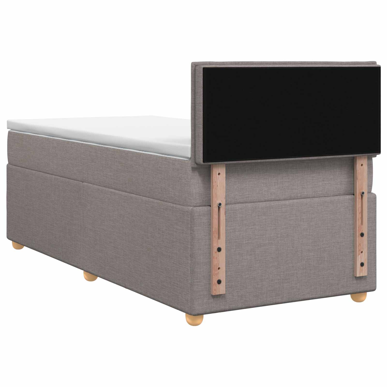 Boxspringbed met matras met hoofdeinde Taupe 90 x 200 cm Stof is nu te koop bij PeponiXL, paradijselijk wonen!