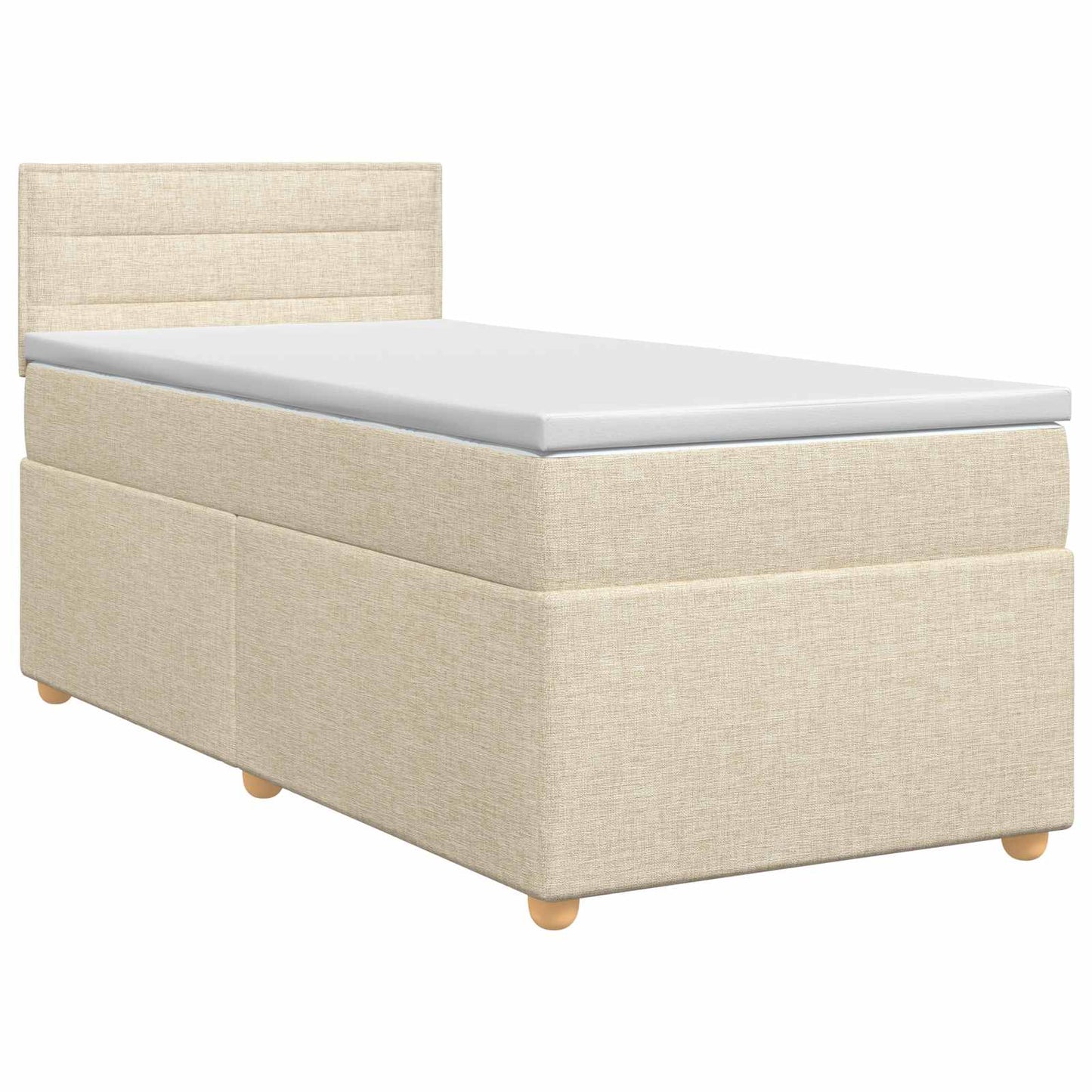 Boxspringbed met matras Crèmekleurig 90 x 200 cm Stof