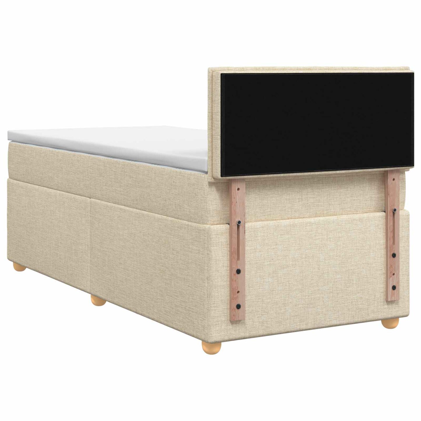 Boxspringbed met matras Crèmekleurig 90 x 200 cm Stof