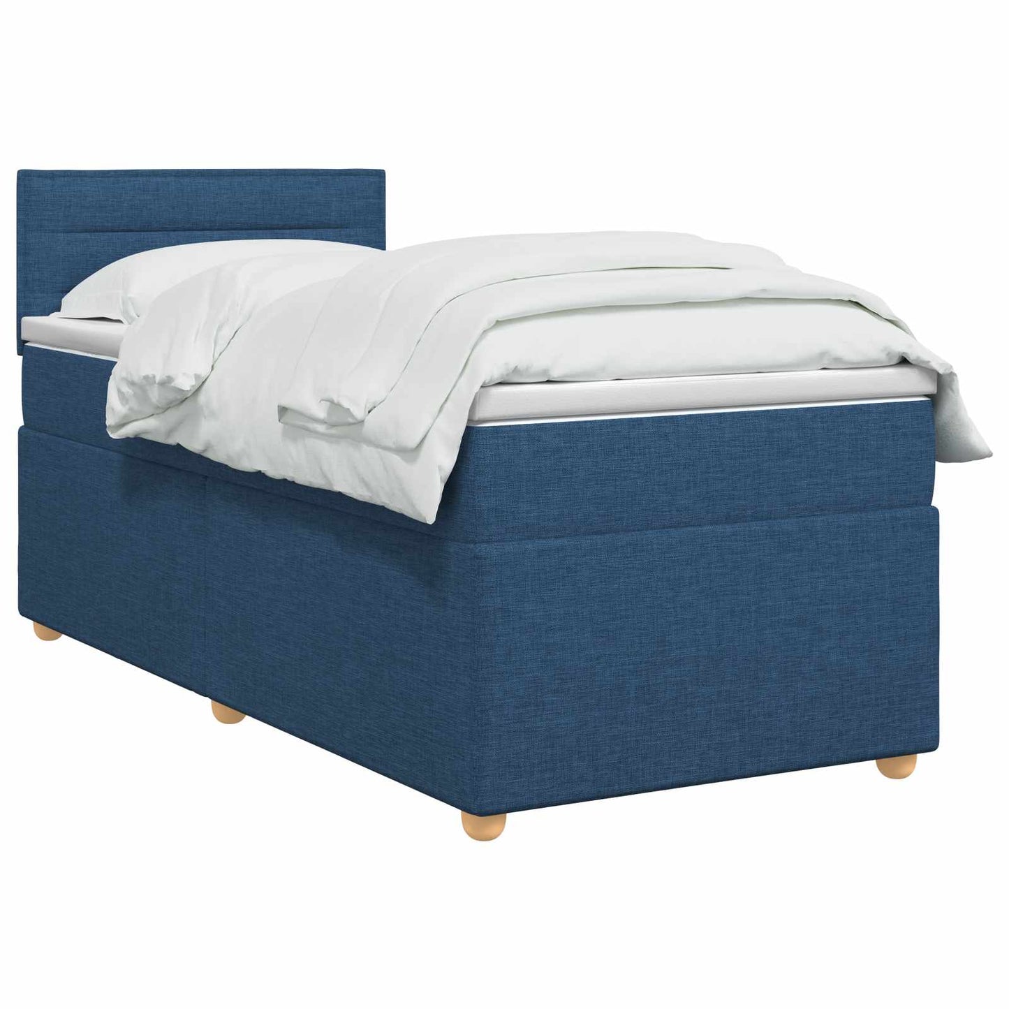 Boxspringbed met matras met hoofdeinde Blauw 90 x 200 cm Stof
